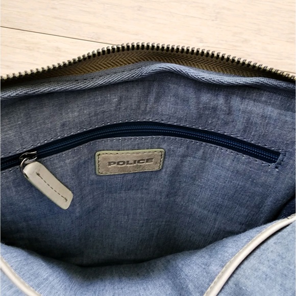 Modern The Police Genuine Leather w/Tech Trim Cross Body Bag Designed in Italy - Picture 13 of 14